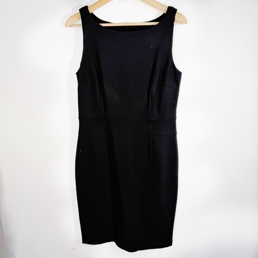 Ann Taylor Classic Black Sleeveless Sheath Dress Size 8 Knit